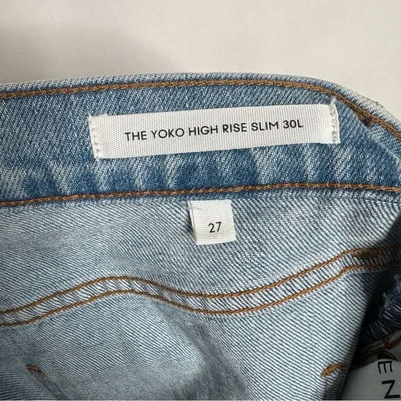 Aritzia Denim Forum THE YOKO HIGH RISE SLIM 30L Jean size 27 - Picture 10 of 12
